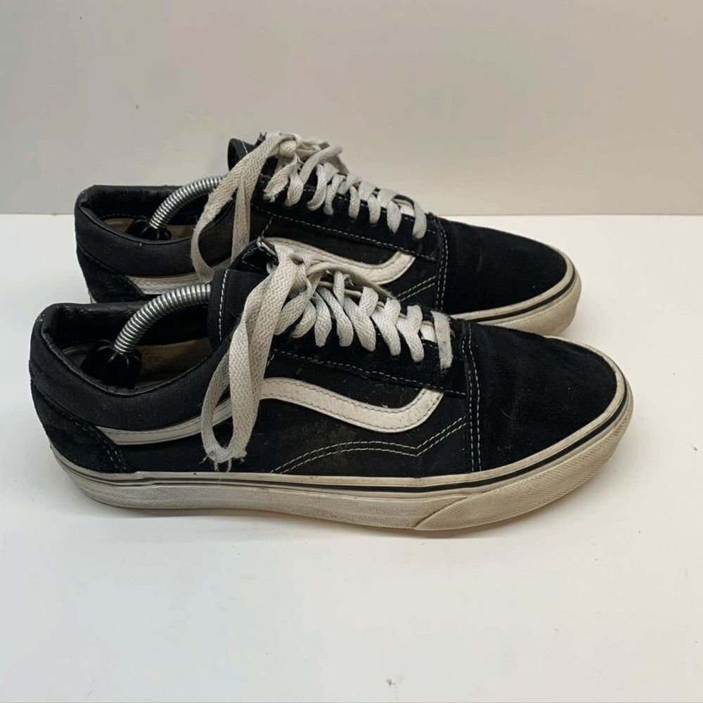 Vans Off The Wall Old Skool Men's Size 7.5 Women’s 9 Black White Canvas Suede